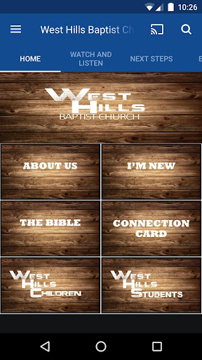 Android application West Hills Baptist Church screenshort