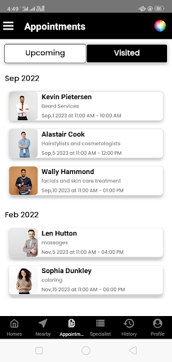 Salon - Appointments booking Screen 3