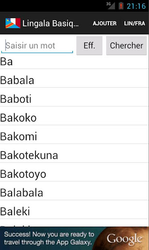 Android application Lingala Basique screenshort