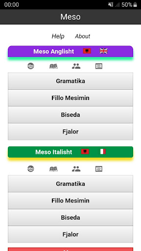 Android application Meso Anglisht & Italisht screenshort