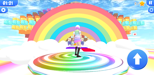 Rainbow block obby anime girl Screen 3