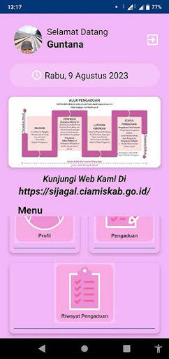Android application SiJagal screenshort