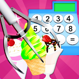 ice cream cashier and claw machine game icon