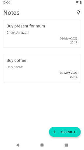 Android application Simple Notepad screenshort