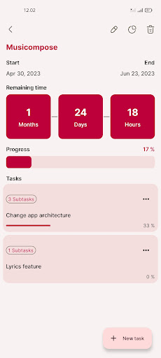 Projman: Project Management Screen 3