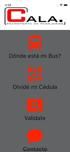 Android application Transportes Cala screenshort