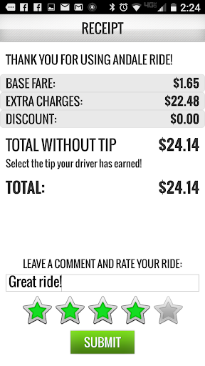 AndaleRide Driver Screen 3