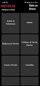 Netflix Codes for Categories