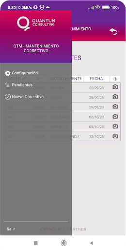 QTM-MTTO. CORRECTIVO Screen 2