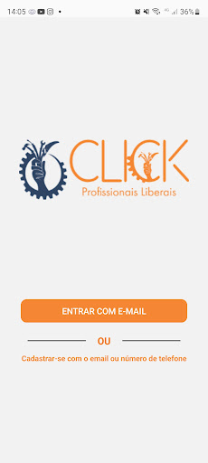 Android application Click Serviços usuario screenshort