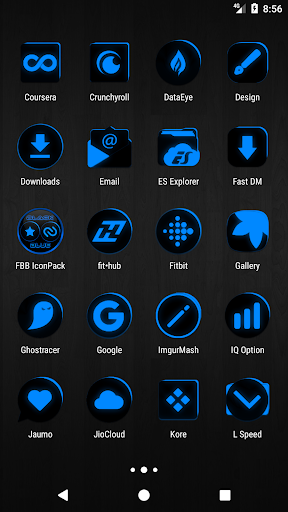Flat Black and Blue Icon Pack Screen 3