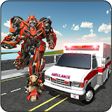 City Ambulance Robot Transformation Game Training icon