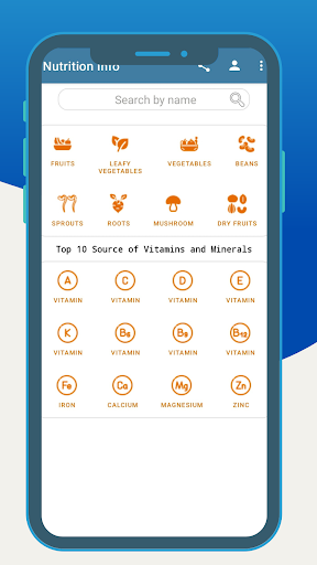 Android application Nutrition Info. screenshort