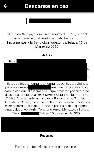 Esquelas de hoy en España Screen 2