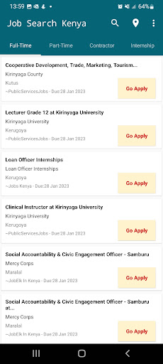 Job Search Kenya Screen 2
