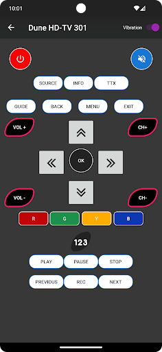 Remote for Dune HD Screen 3
