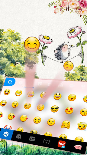 Cartoon Hedgehog Keyboard Them Screen 2