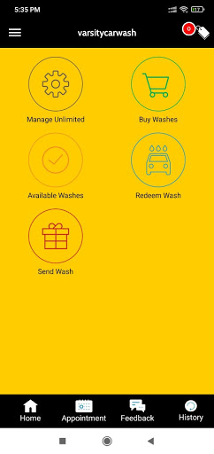 Android application Varsity Car Wash screenshort