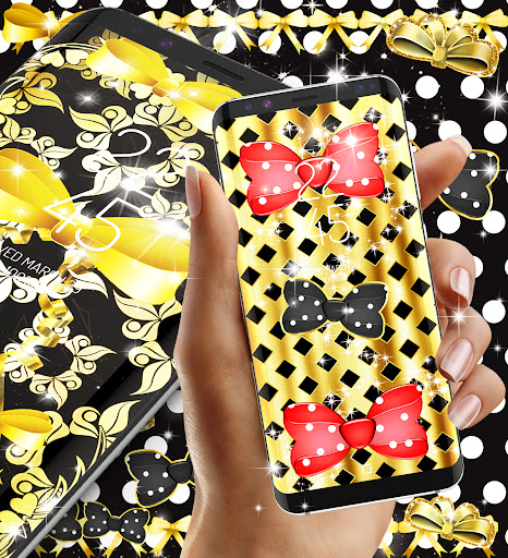 Golden bowknot live wallpaper