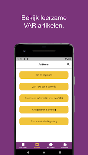 Android application Zetje VAR op de kaart screenshort