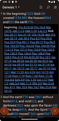 Android application 1611 KJV with Strong Lexicon screenshort
