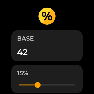Tip Calculator — Wear OS Screen 3