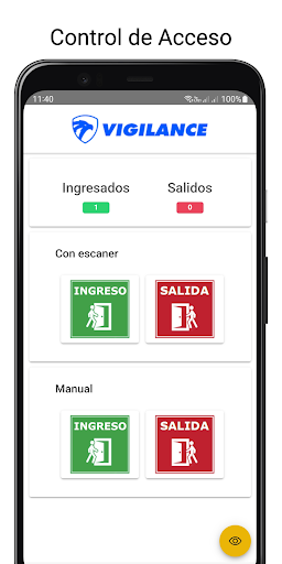 Android application Control Vigilance Accesos screenshort
