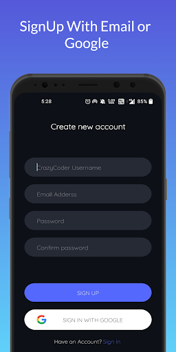 Android application Crazy Coder screenshort