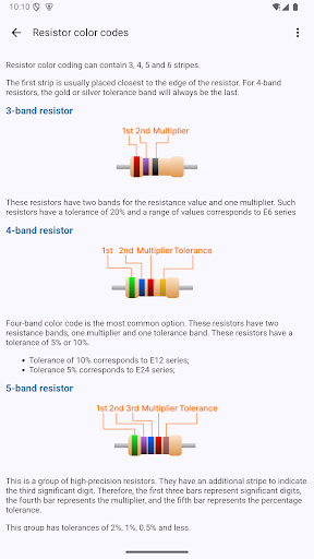 Electronic component codes screenshot 11
