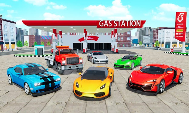 #1. Real Car Parking Gas Station (Android) By: Origin Gaming Studio