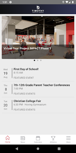 Android application Timothy Christian Schools screenshort