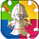 Bible coloring pages & jigsaw icon