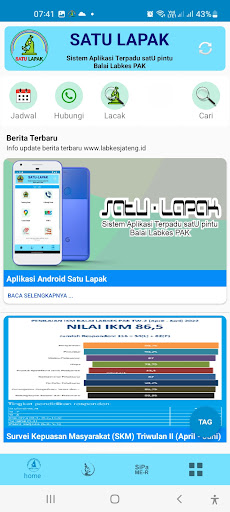 Android application SATU - LAPAK screenshort