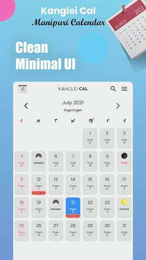 Android application Kanglei Cal - Manipuri Calend screenshort