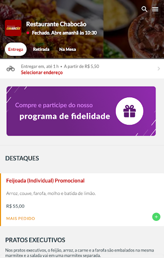 Android application Restaurante Chabocão screenshort