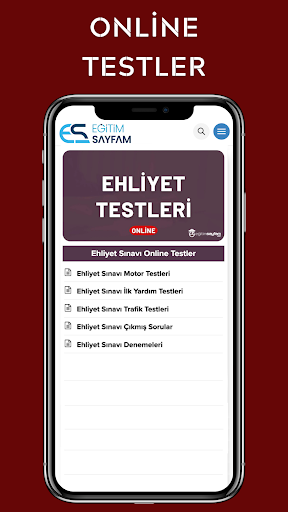 Android application Ehliyet Testleri Çöz screenshort