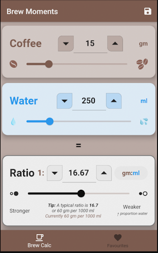 Android application Brew Moments screenshort