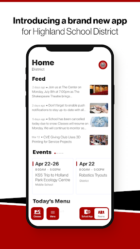Android application Highland School District, AR screenshort