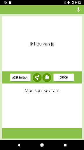 Azerbaijani-Dutch Translator Screen 2