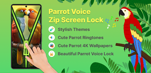 Parrot Voice Zip Screen Lock