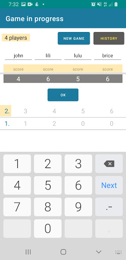 My Score simple points counter Screen 3
