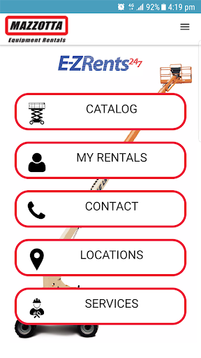 Android application Mazzotta Rentals screenshort