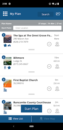 Screenshot of Explore Asheville