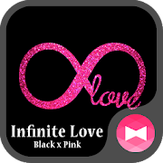 Glitter Wallpaper Infinite Love Black x Pink Theme