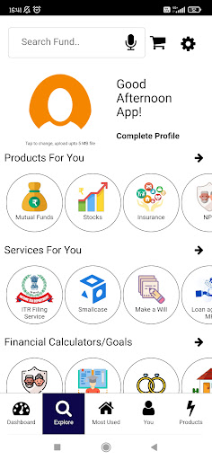 Finwish -The Financial Planner Screen 2