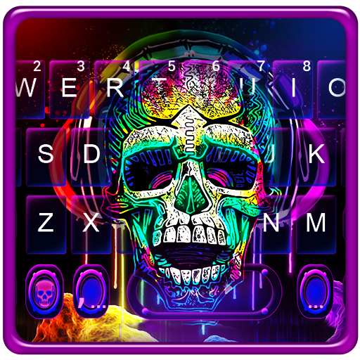 Graffiti Colorful Skull Keyboa  Icon