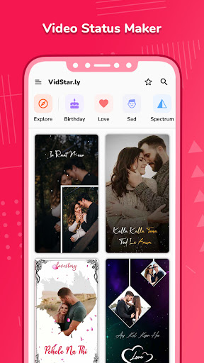 Android application Video Status Maker: Vidstar.ly screenshort