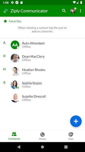 Android application Ziply Communicator screenshort