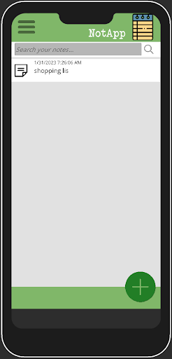 Android application NoteApp screenshort