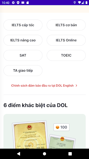 DOLEnglish Học viện Tiếng Anh Screen 2